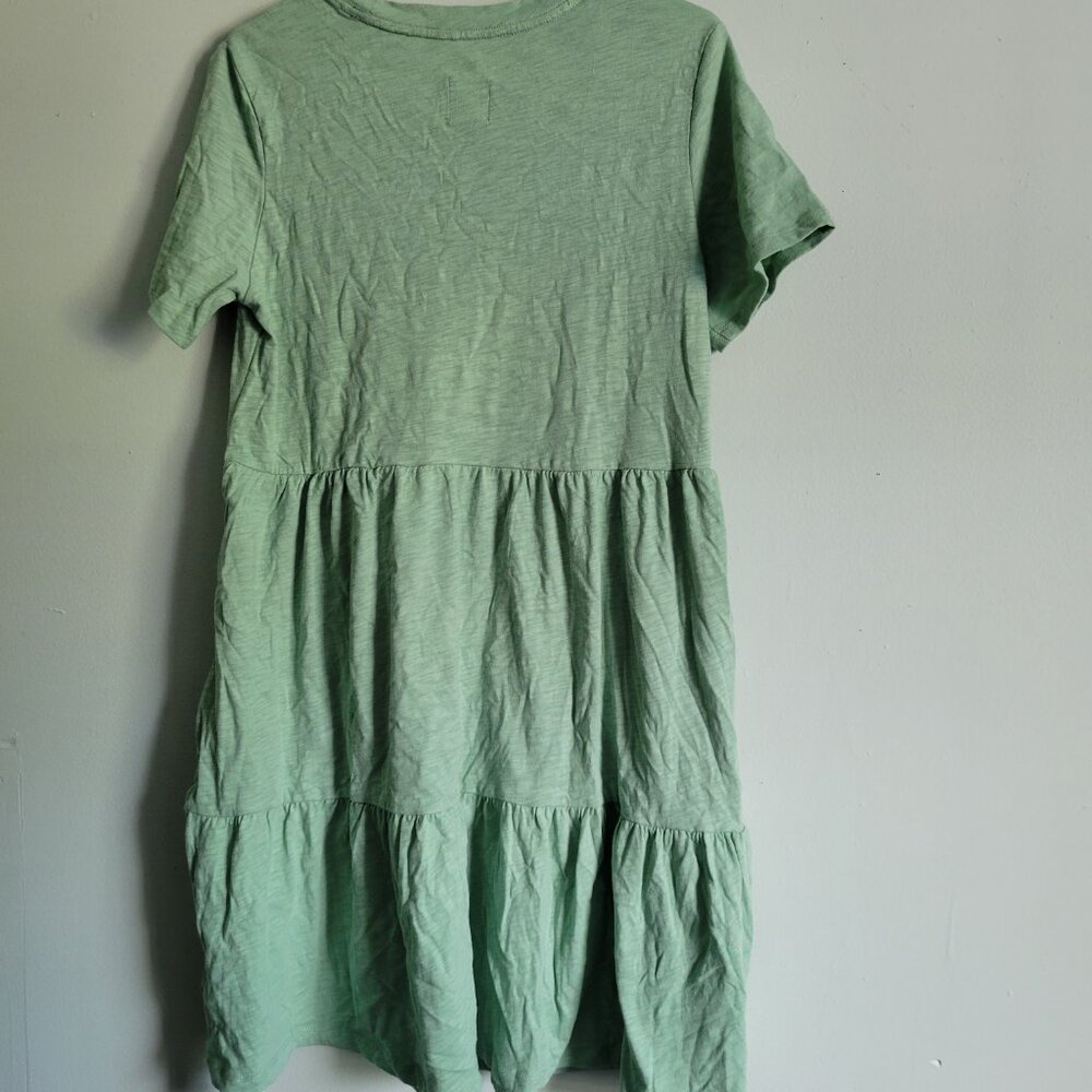 GAP Green Dress Women's Tiered Short Sleeve Knee Length Dress NWT - Picture 5 of 5